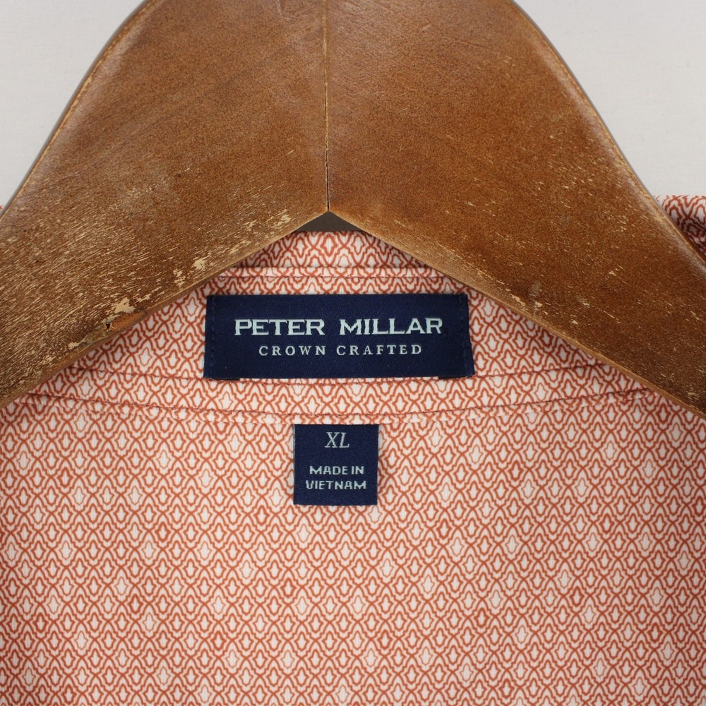 Peter Millar Crown Crafted Polo Shirt Mens XL Orange Golf Wendys Dave Thomas - Picture 7 of 9